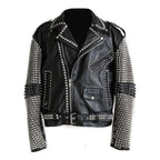 Men’s Punk Studded Rock Emo Biker Leather Jacket – Stylish Design-0