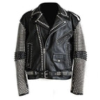 Men’s Punk Studded Rock Emo Biker Leather Jacket – Stylish Design-3