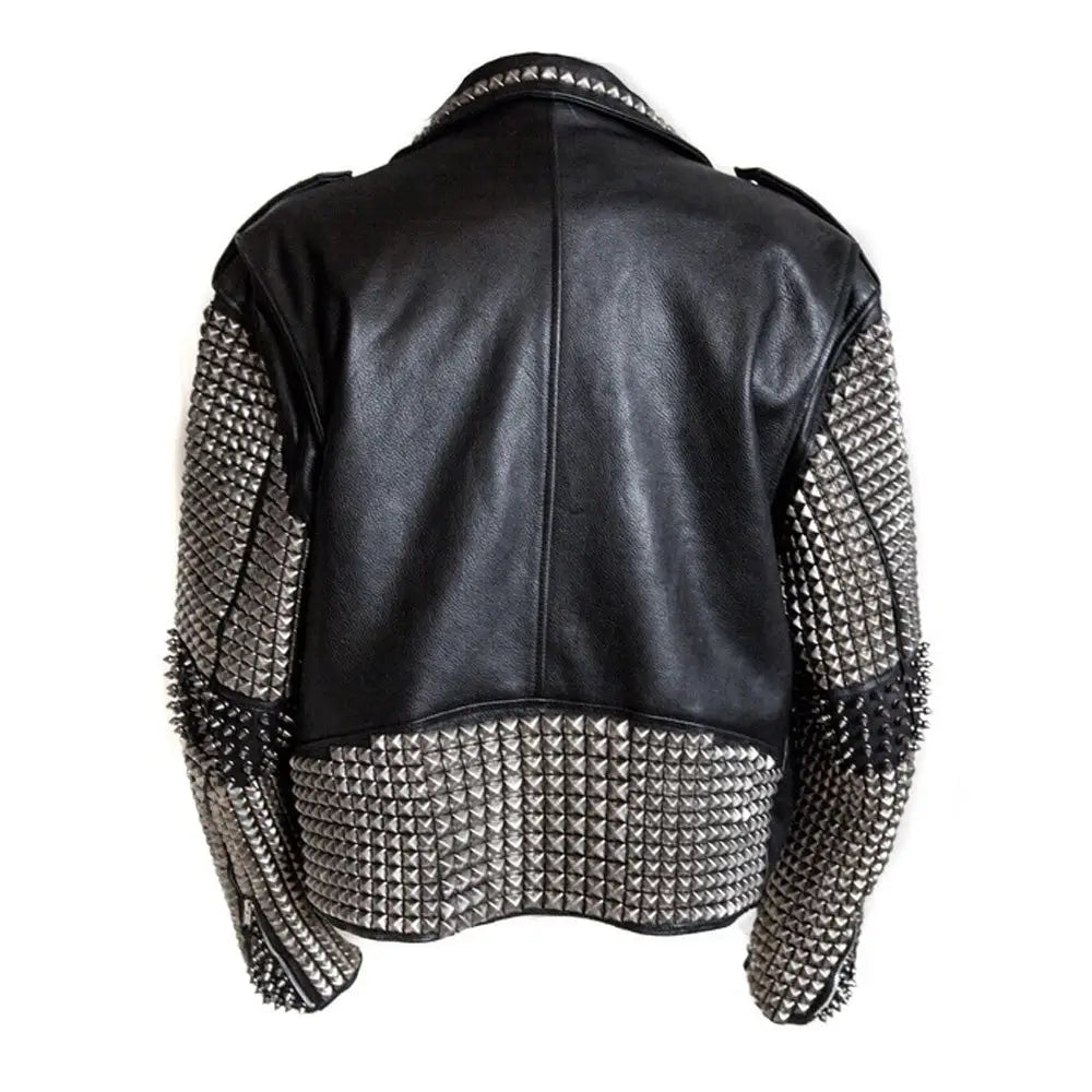 Men’s Punk Studded Rock Emo Biker Leather Jacket – Stylish Design-1