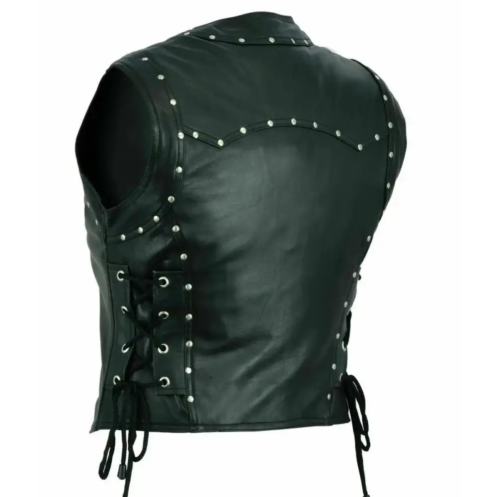 Women’s Punk Motorcycle Leather Vest-1