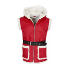 Men's Santa Claus Hooded Red Leather Vest – Holiday Edition-0