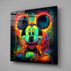 Neon Mickey Glass Wall Art|| Designer's Collection-1