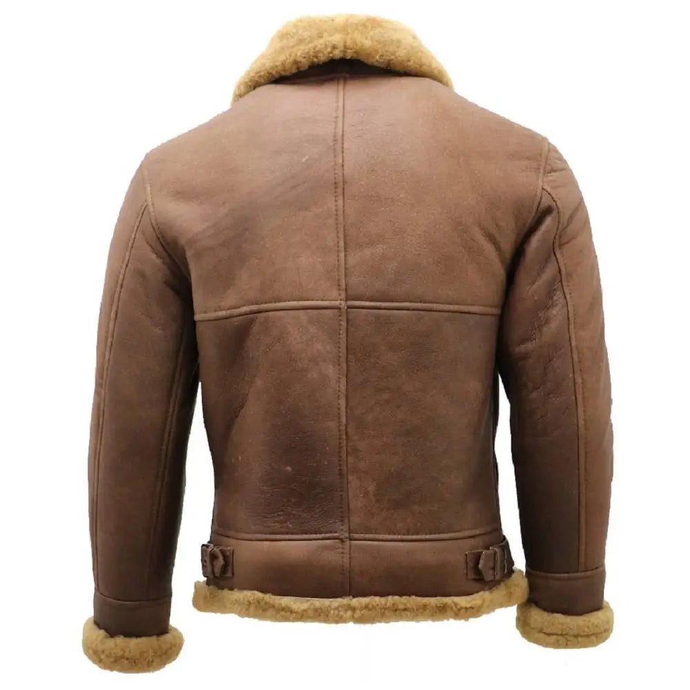 Men’s Real Leather Shearling Bomber Jacket-1