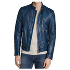 Men's Slim Fit Biker Fashion Leather Jacket-0