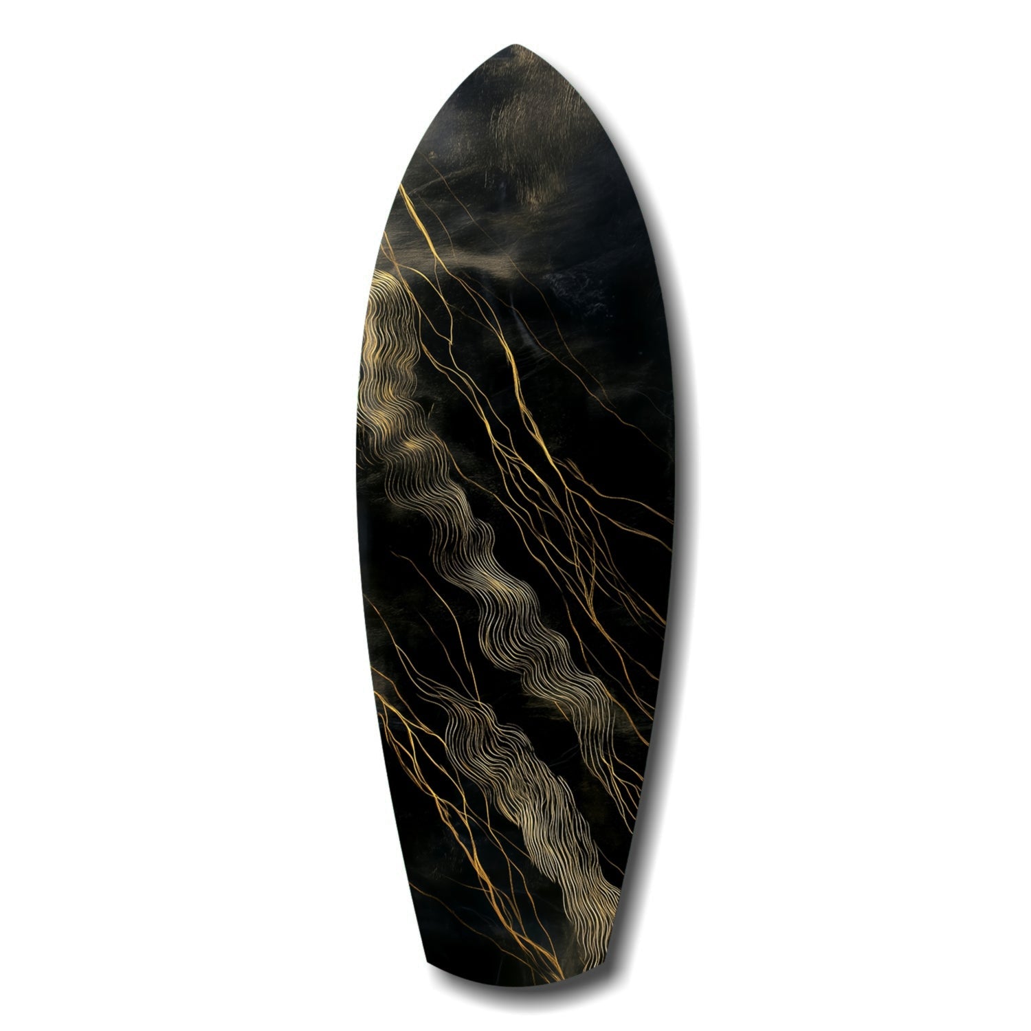 Golden Waves Glass Wall Art-0