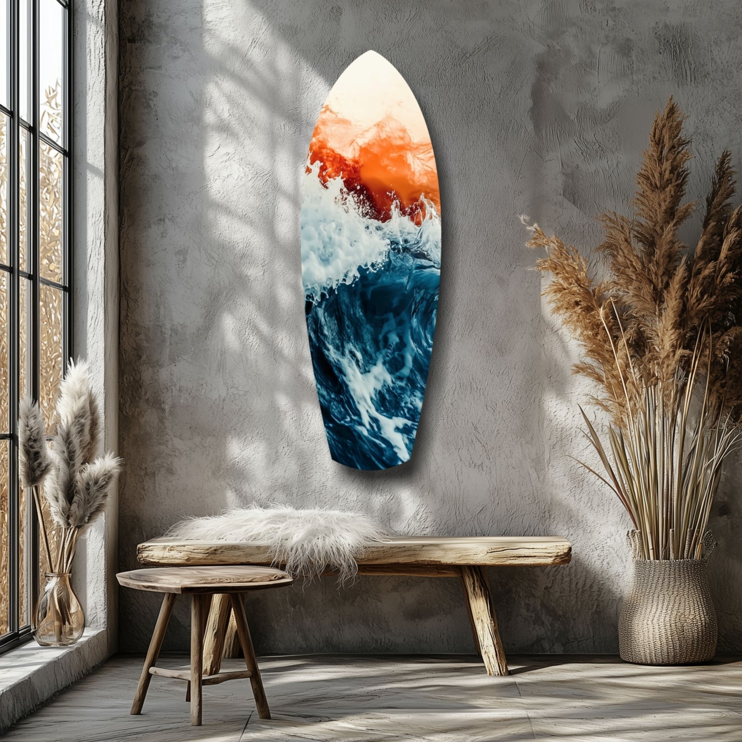 Colors of the Sunset in the Ocean Glass Wall Art-5
