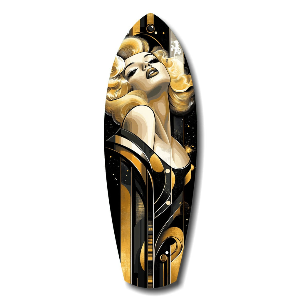 Golden Marilyn Monroe Glass Wall Art-0