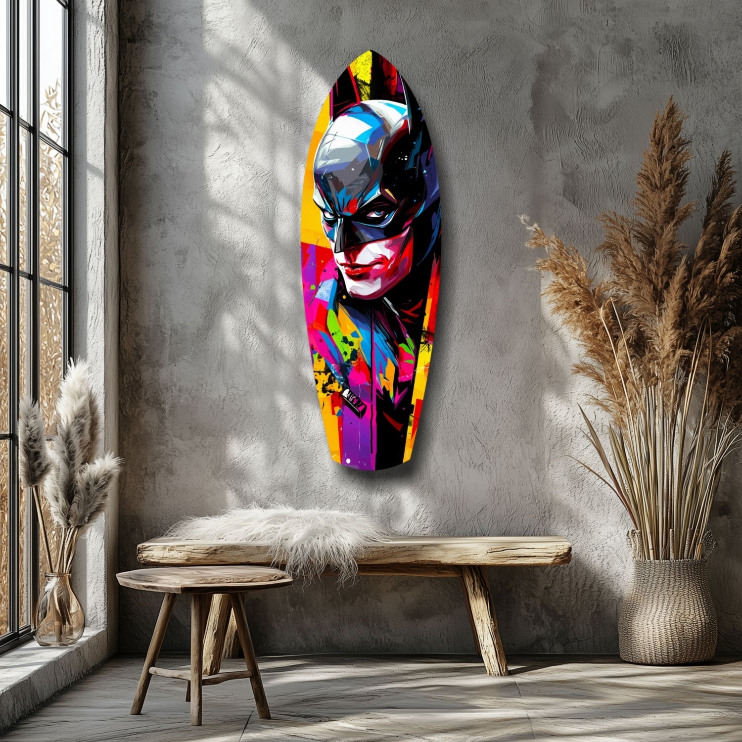 Shadowed Vigilante Glass Wall Art-5