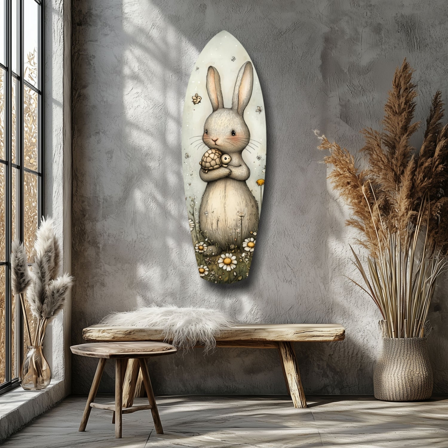 Cute Rabbit Glass Wall Art-5