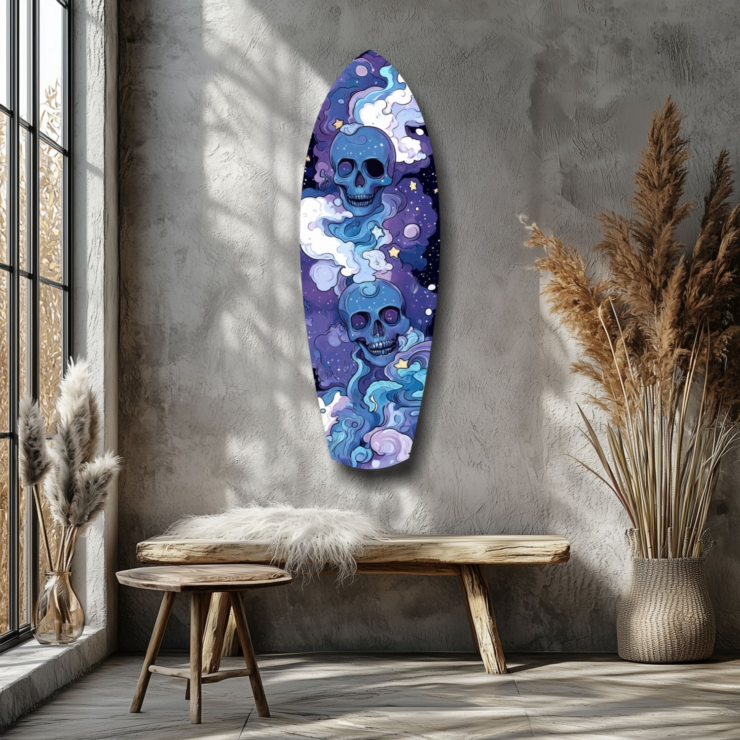 Midnight Skull Nocturnal Shadows Glass Wall Art-5