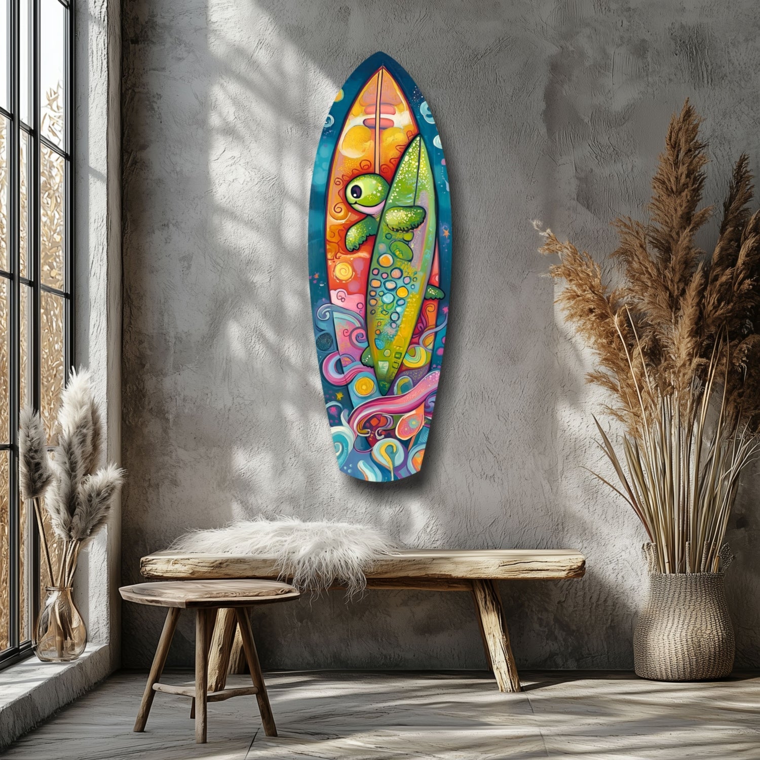 Surfer Caretta Glass Wall Art-5