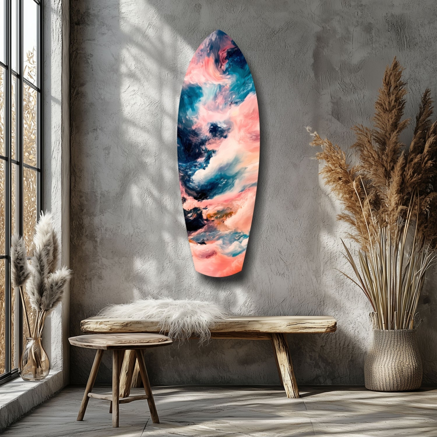 Wavy Ocean Glass Wall Art-5