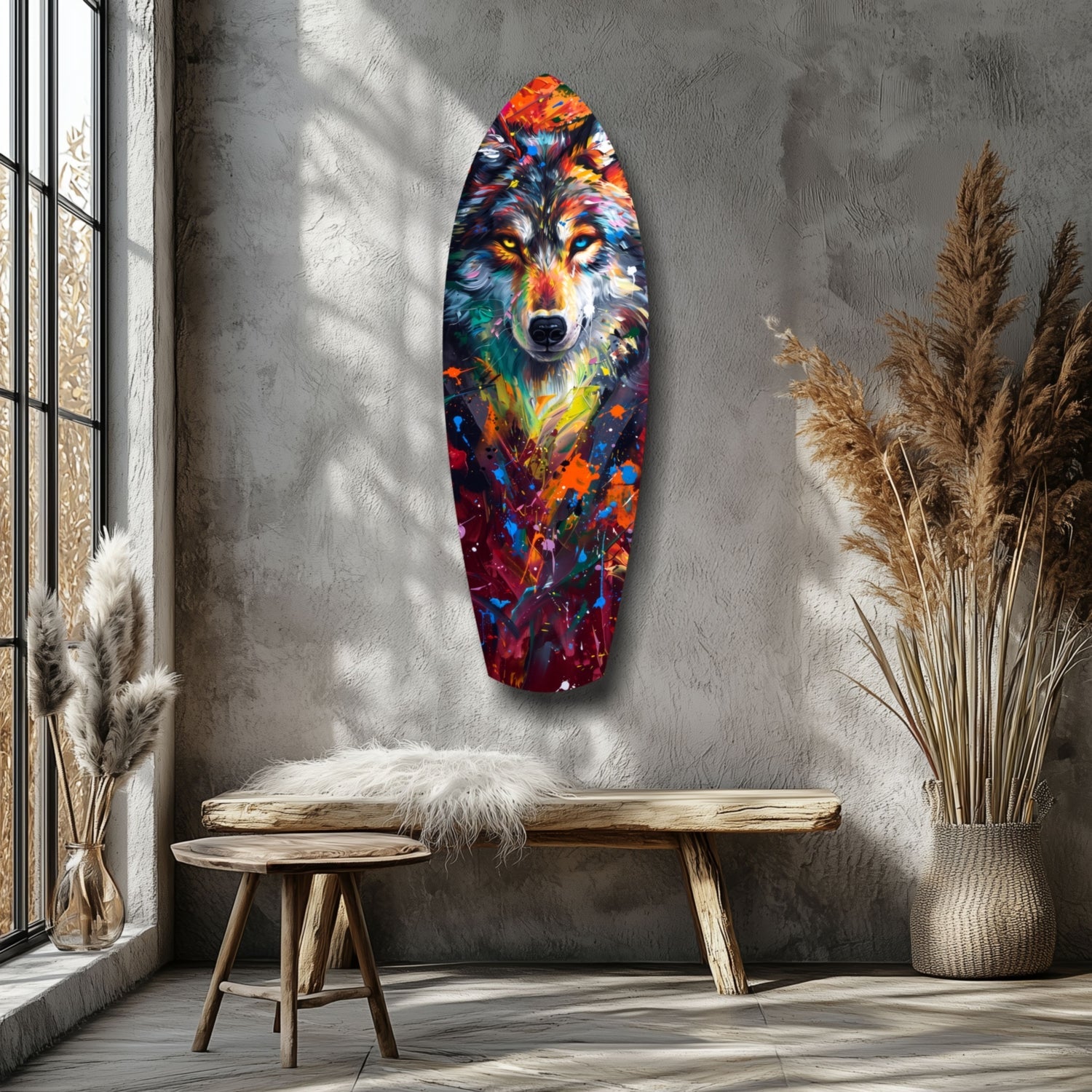 Alone Wolf V3 Glass Wall Art-5