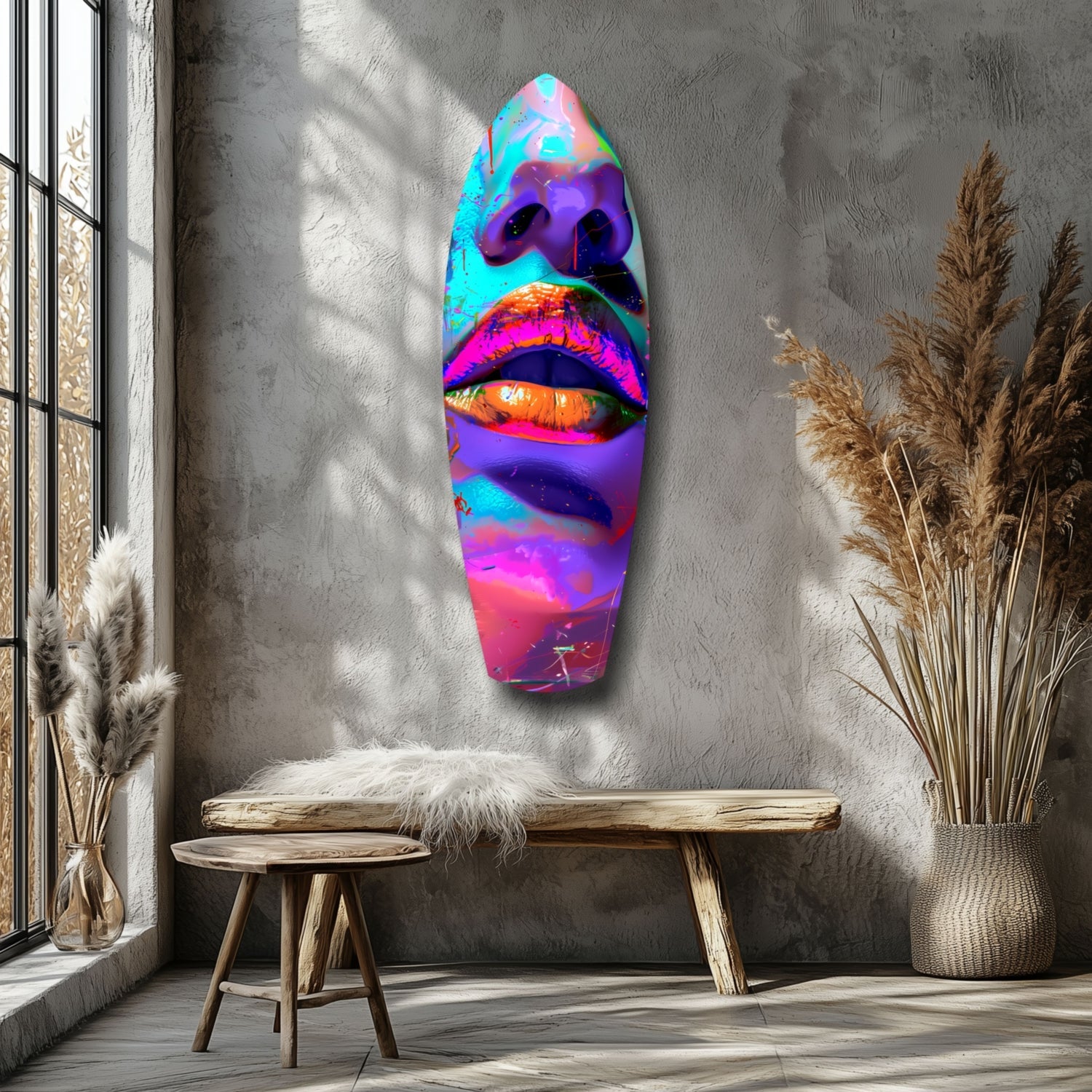 Colorful Lips V14 Glass Wall Art-5