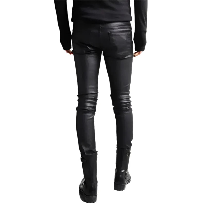 Men’s Street Style Leather Motorcycle Pants-2