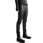Men’s Street Style Leather Motorcycle Pants-4