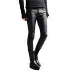 Men’s Street Style Leather Motorcycle Pants-3