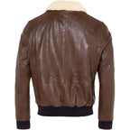 Mens Brown Sheepskin Aviator Jacket-2
