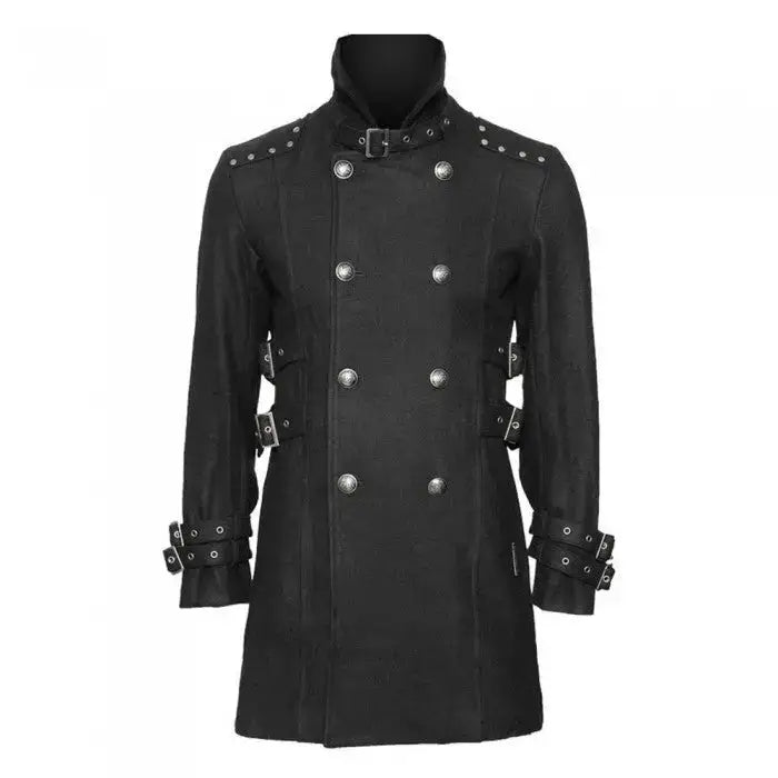 Mens Gothic Black Car Coat-0