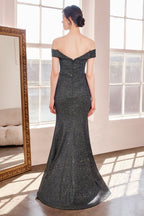 Sparkly Mermaid Dress With Sweetheart Neckline And Off-The-Shoulders-1