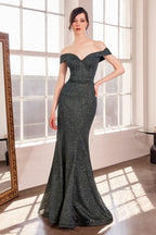 Sparkly Mermaid Dress With Sweetheart Neckline And Off-The-Shoulders-0