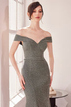 Sparkly Mermaid Dress With Sweetheart Neckline And Off-The-Shoulders-4