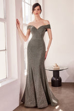 Sparkly Mermaid Dress With Sweetheart Neckline And Off-The-Shoulders-3