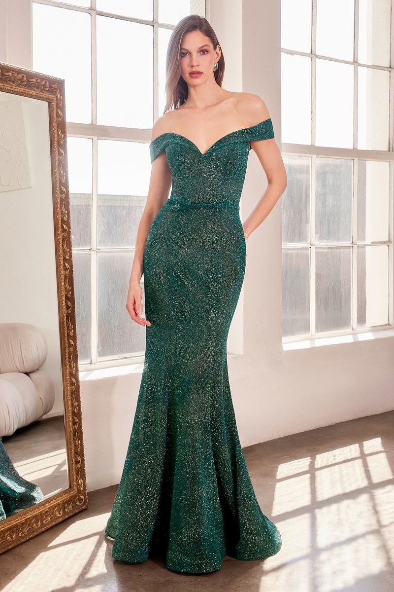 Sparkly Mermaid Dress With Sweetheart Neckline And Off-The-Shoulders-5