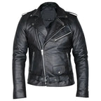 Men’s Tan Brown & Black Fashion Leather Jacket-4