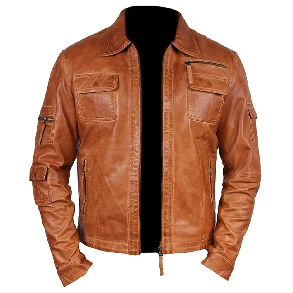Men’s Leather Motorcycle Jacket-0