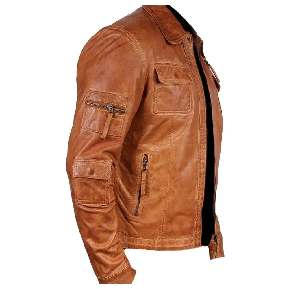 Men’s Leather Motorcycle Jacket-2