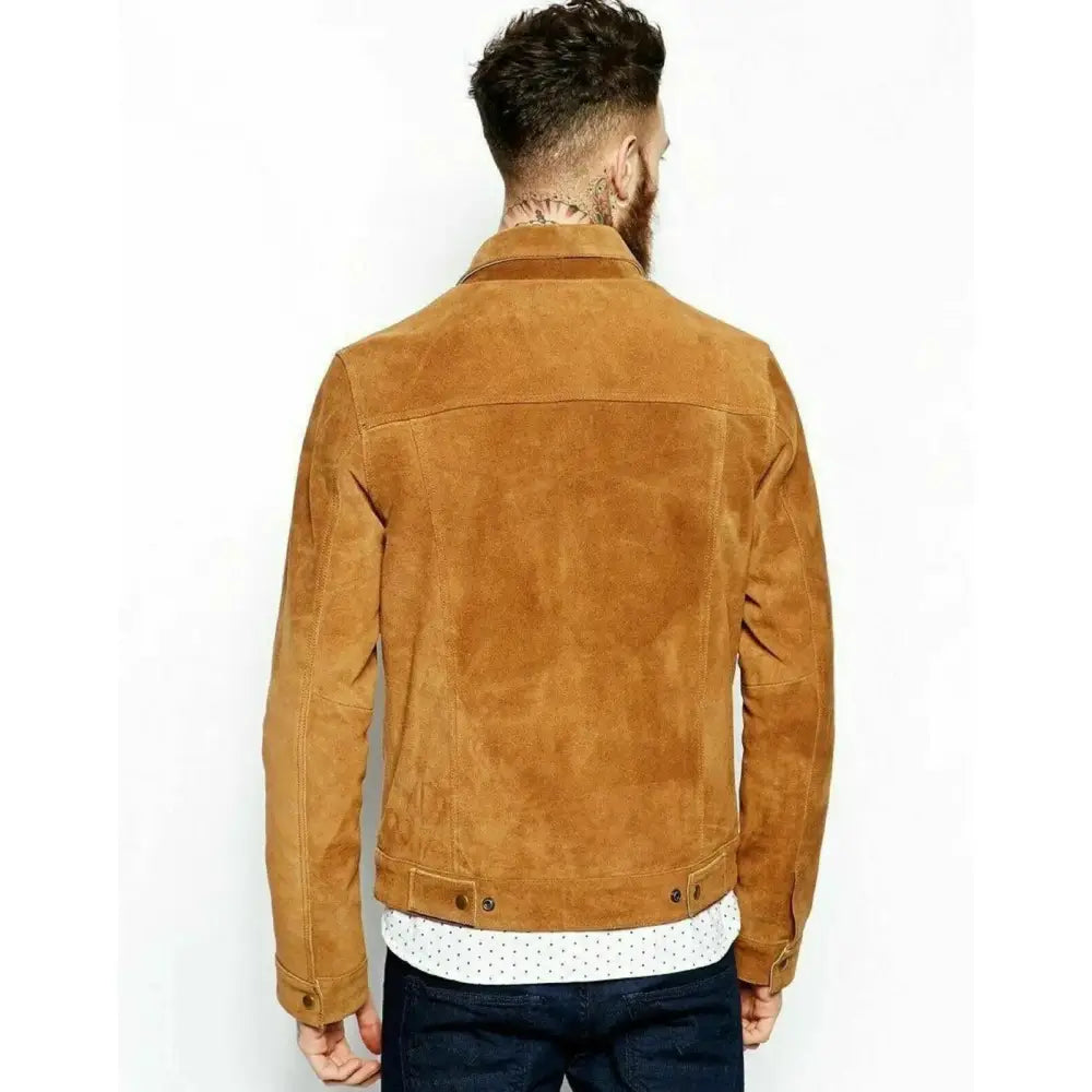 Men's Vintage Western Slim Fit Suede Leather Jacket-1