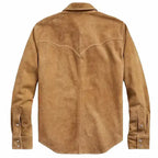 Men's Vintage Suede Western Trucker Shirt Jacket-1