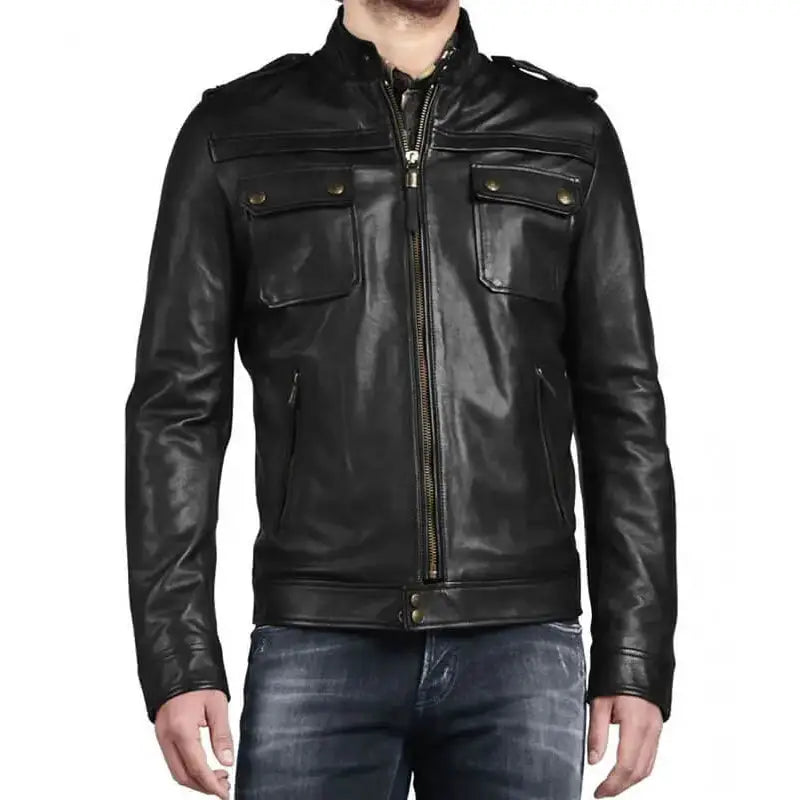 Men’s Western Leather Jacket-0