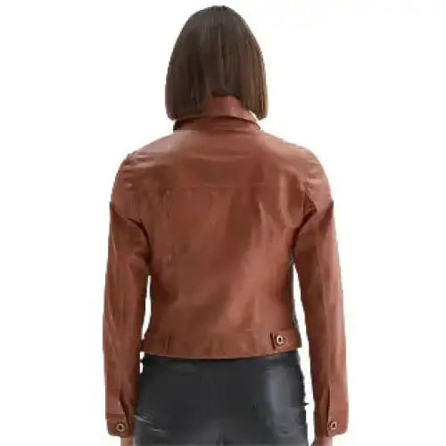 Women's Whiskey Western Leather Jacket-1