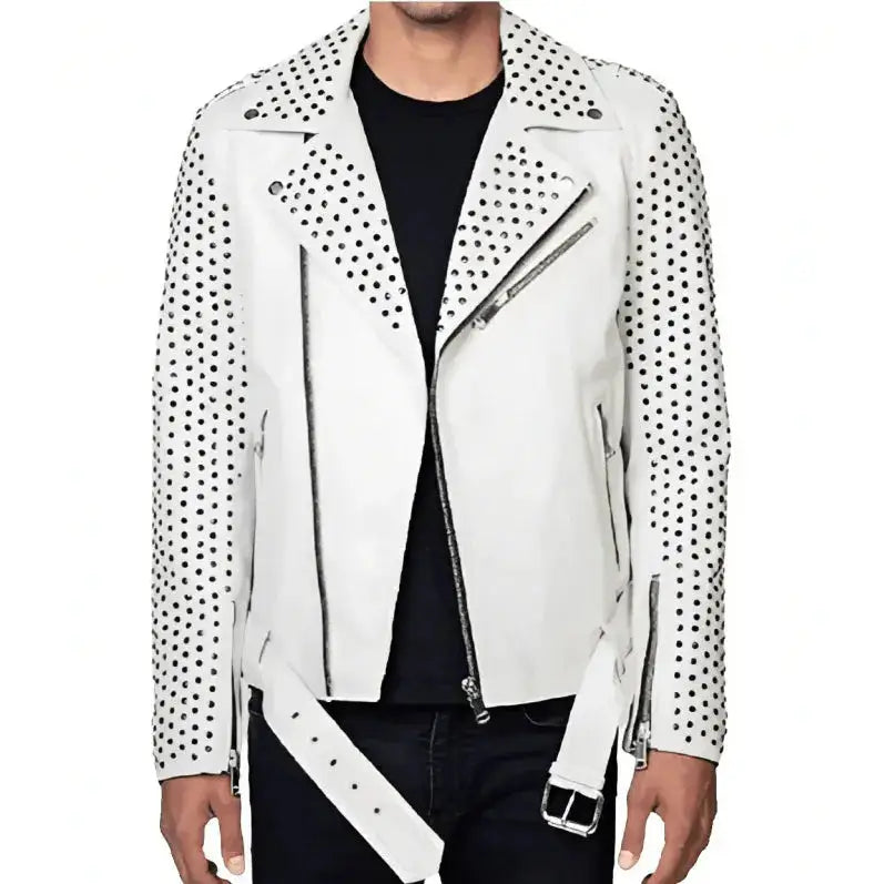 Real Leather Studded Jacket-0