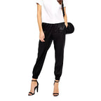 Women’s Black Lambskin Leather Joggers-0