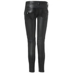 Women’s Black Lambskin Leather Pants-1