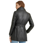 Women’s Black Leather Coat-1