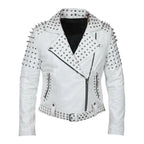 Womens Brando Studded Leather Jacket Plus Size-0