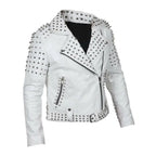 Womens Brando Studded Leather Jacket Plus Size-2