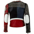 Women’s Elegant Gothic Studded Leather Biker Jacket-1