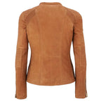 Women's Genuine Lambskin Suede Motorcycle Jacket-1