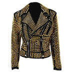 Women’s Studded Leather Jacket-0