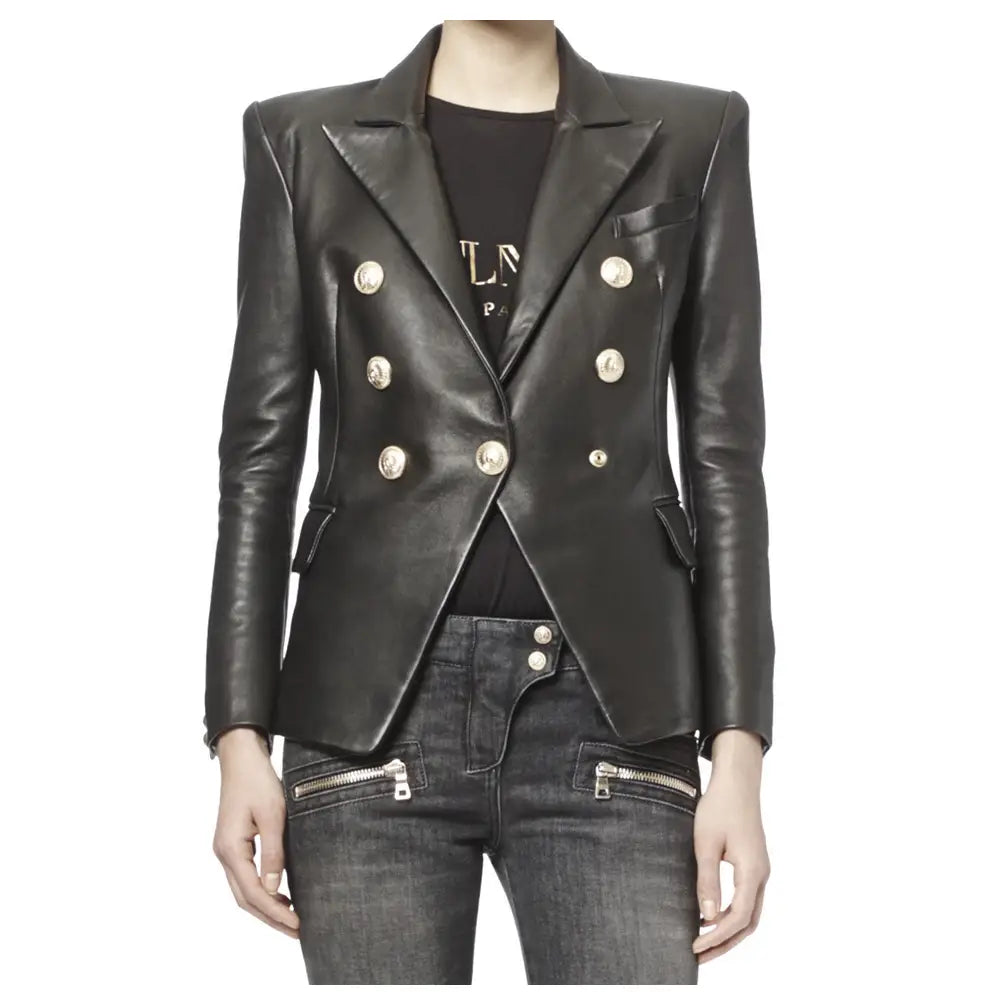 Women’s Leather Blazer-0