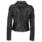 Women's Black Leather Rock Star Jacket-1