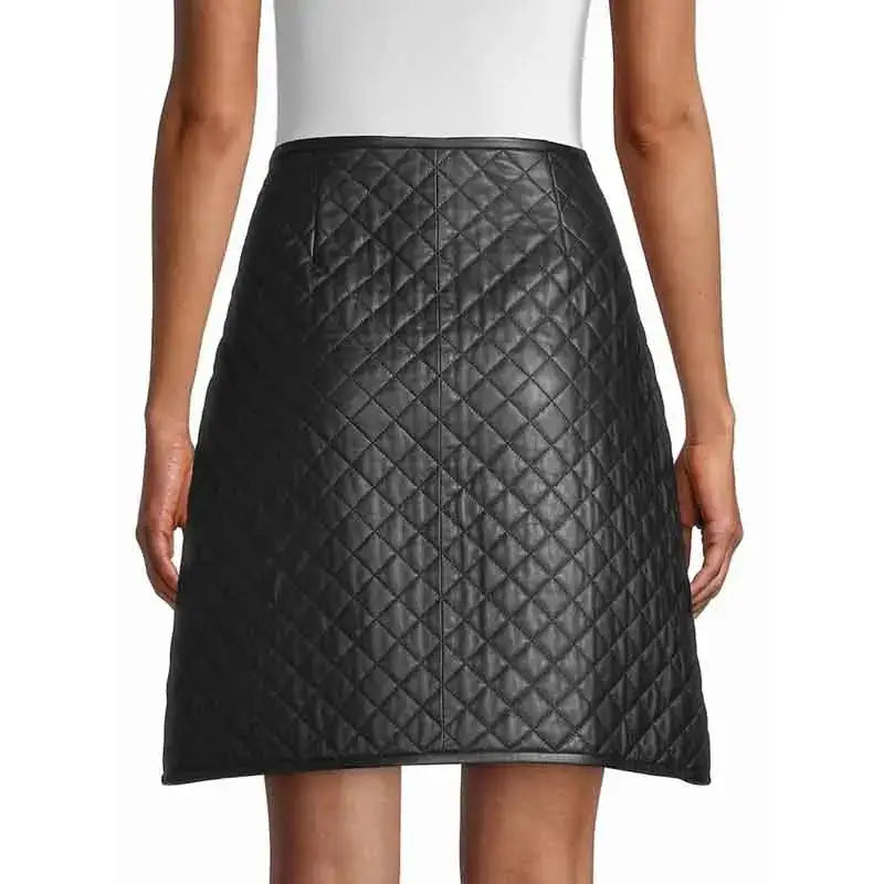 Women’s Quilted Leather Skirt-2