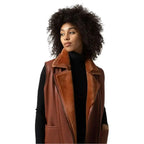 Women’s Tan Brown B3 Bomber Shearling Vest-1