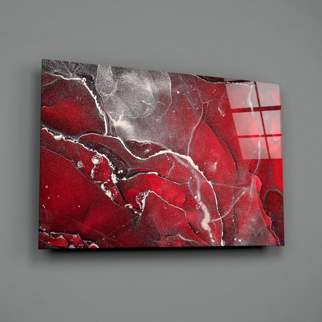 Red Marbellous Glass Wall Art-1