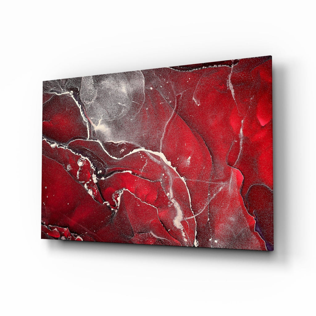 Red Marbellous Glass Wall Art-0
